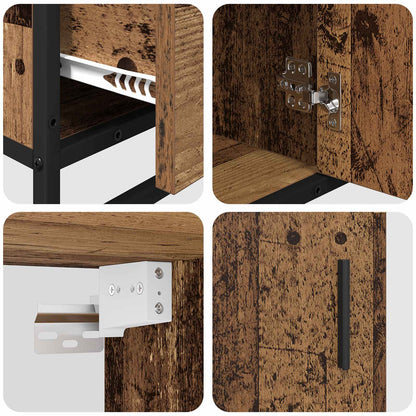 vidaXL Bathroom Furniture Set 3 pcs Old Wood Engineered Wood 5