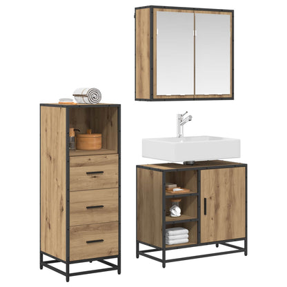 vidaXL Bathroom Furniture Set 3 pcs Artisan Oak Engineered Wood 2