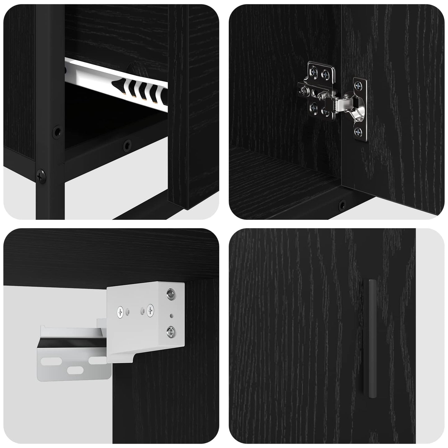 vidaXL Bathroom Furniture Set 3 pcs Black Oak Engineered Wood 5