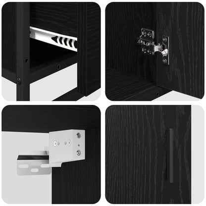 vidaXL Bathroom Furniture Set 3 pcs Black Oak Engineered Wood 5