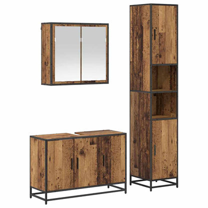 vidaXL Bathroom Furniture Set 3 pcs Old Wood Engineered Wood 2