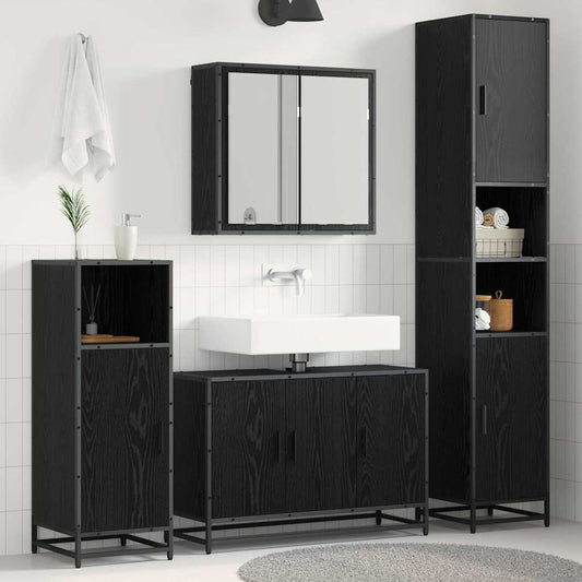 Bathroom Furniture Set 3 pcs 90 x 33 x 60 cm Black oak