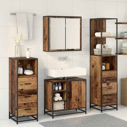 vidaXL Bathroom Furniture Set 3 pcs Old Wood Engineered Wood 4