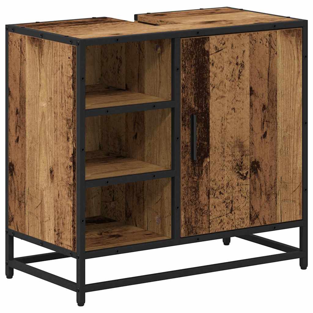 vidaXL Bathroom Furniture Set 3 pcs Old Wood Engineered Wood 6
