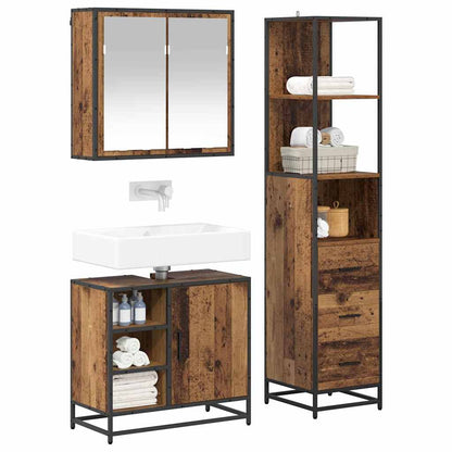 vidaXL Bathroom Furniture Set 3 pcs Old Wood Engineered Wood 3