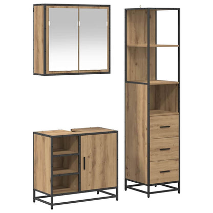 Bathroom Furniture Set 3 pcs Engineered Wood Artisan oak