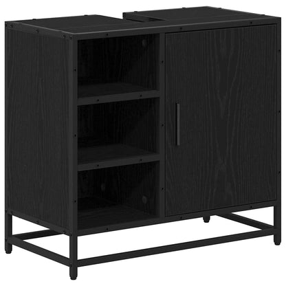 vidaXL Bathroom Furniture Set 3 pcs Black Oak Engineered Wood 6