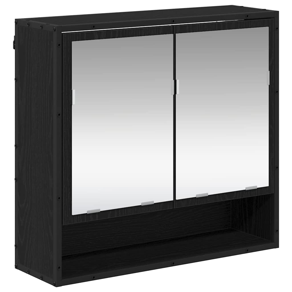 vidaXL Bathroom Furniture Set 3 pcs Black Oak Engineered Wood 6
