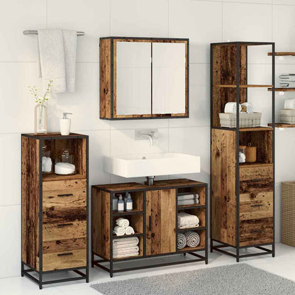 vidaXL Bathroom Furniture Set 3 pcs Old Wood Engineered Wood 4