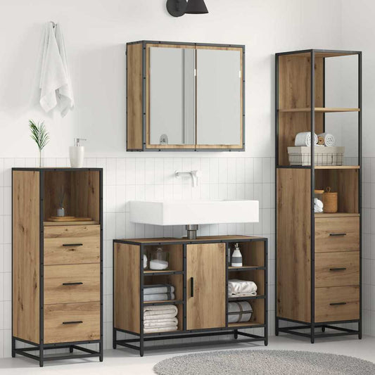 Bathroom Furniture Set 3 pcs Engineered Wood Artisan oak