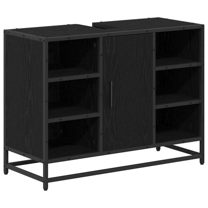 vidaXL Bathroom Furniture Set 3 pcs Black Oak Engineered Wood 5