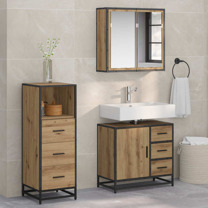 Bathroom Furniture Set 3 pcs Engineered Wood Artisan oak
