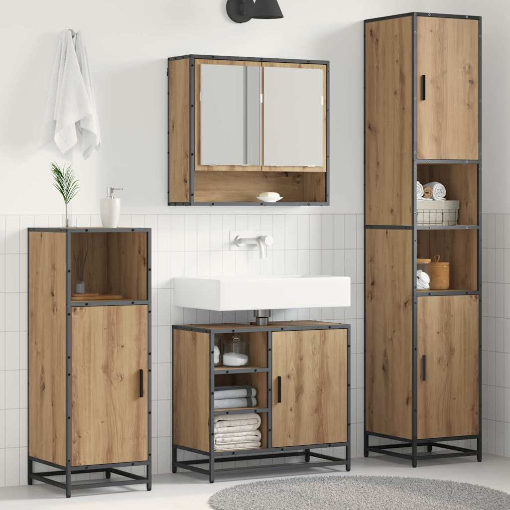 vidaXL Bathroom Furniture Set 3 pcs Artisan Oak Engineered Wood 1