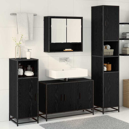 vidaXL Bathroom Furniture Set 4 pcs Black Oak 35 x 37.5 x 188.5 cm 4