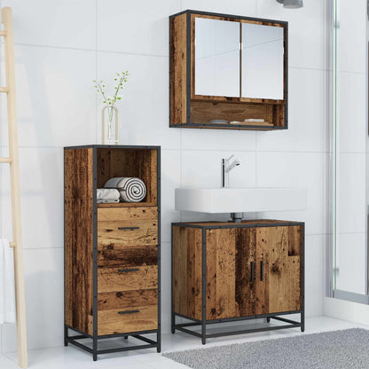 vidaXL Bathroom Furniture Set 3 pcs Old Wood Engineered Wood 4