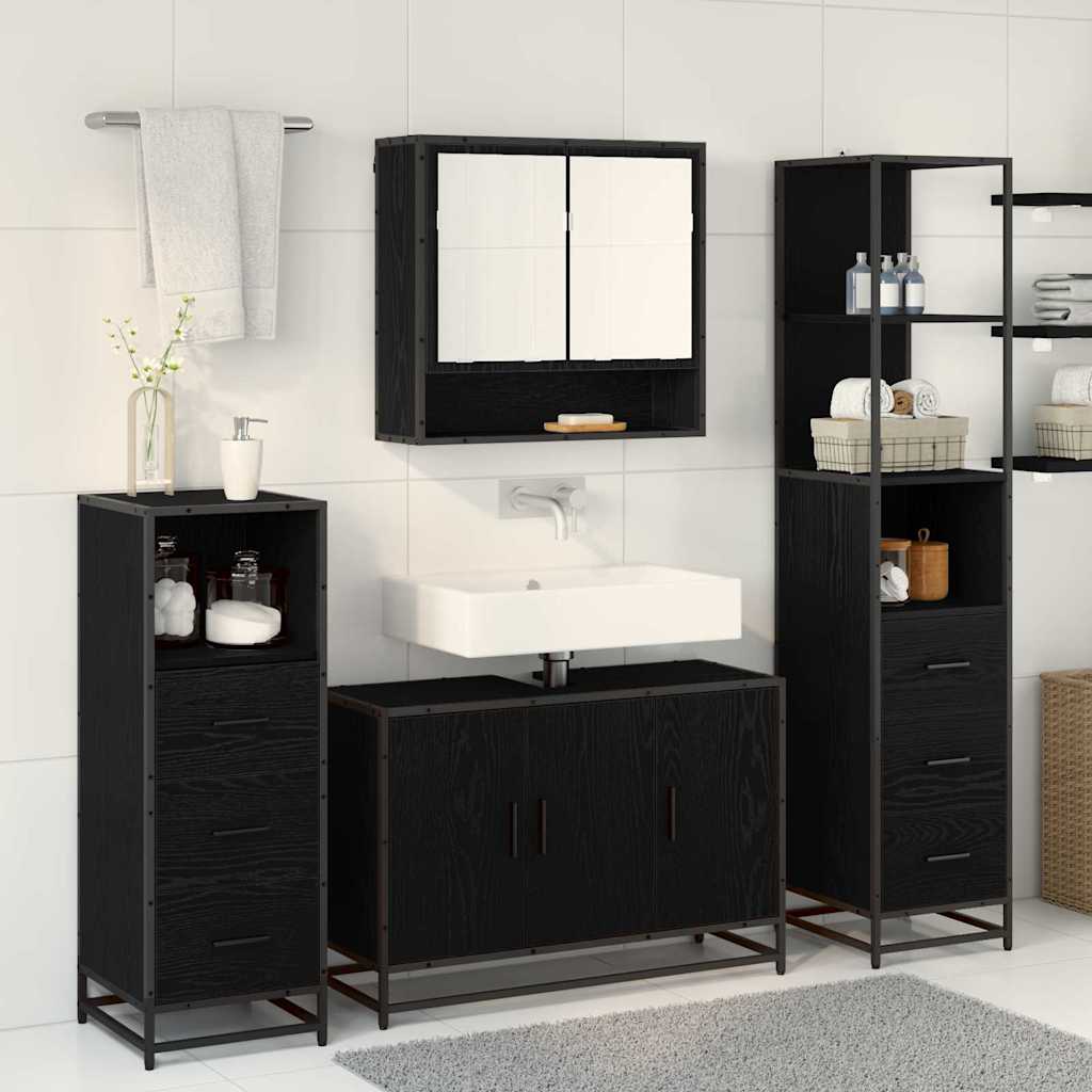 vidaXL Bathroom Furniture Set 3 pcs Old Wood Engineered Wood 4