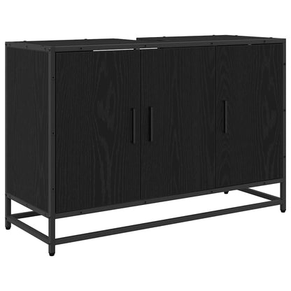 vidaXL Bathroom Furniture Set 3 pcs Black Oak Engineered Wood 5