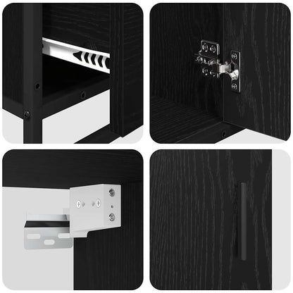 vidaXL Bathroom Furniture Set 3 pcs Black Oak Engineered Wood 6