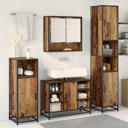 vidaXL Bathroom Furniture Set 3 pcs Old Wood Engineered Wood 4