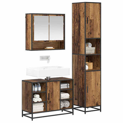 vidaXL Bathroom Furniture Set 3 pcs Old Wood Engineered Wood 3