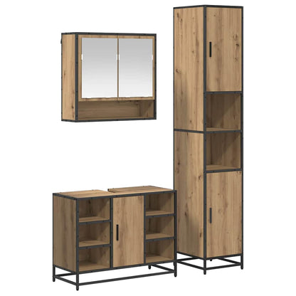 Bathroom Furniture Set 3 pcs 35 x 37.5 x 188.5 cm Artisan oak