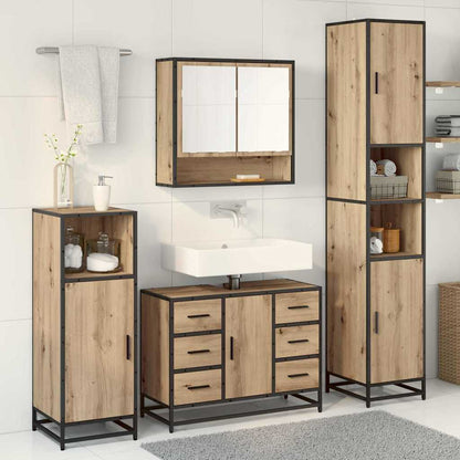 vidaXL Bathroom Furniture Set 3 pcs Artisan Oak Engineered Wood 4