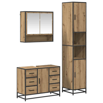 vidaXL Bathroom Furniture Set 3 pcs Artisan Oak Engineered Wood 2
