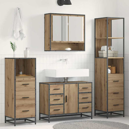 vidaXL Bathroom Furniture Set 3 pcs Artisan Oak Engineered Wood 1