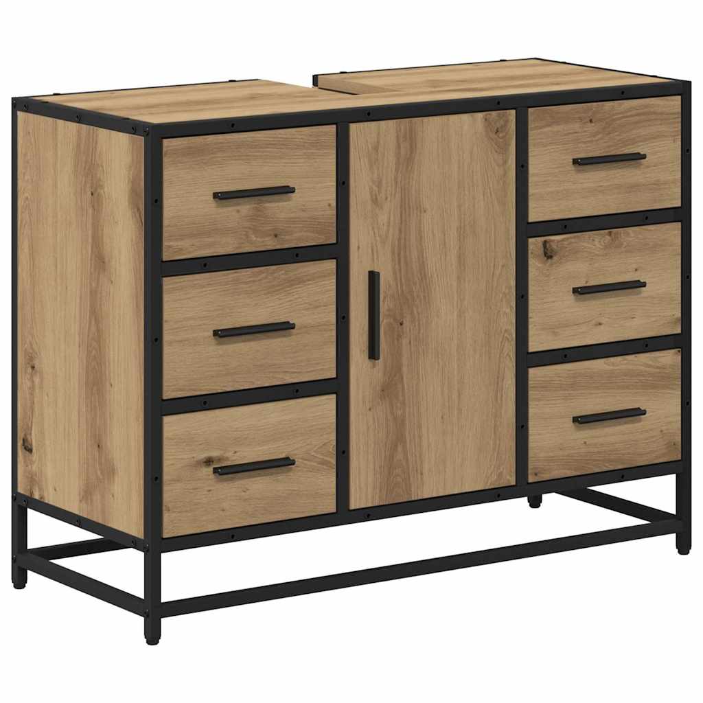 vidaXL Bathroom Furniture Set 3 pcs Artisan Oak Engineered Wood 5