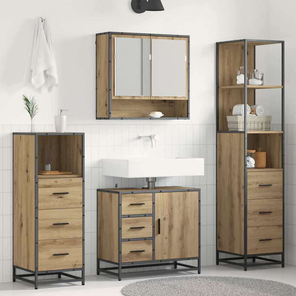 vidaXL Bathroom Furniture Set 4 pcs Engineered Wood