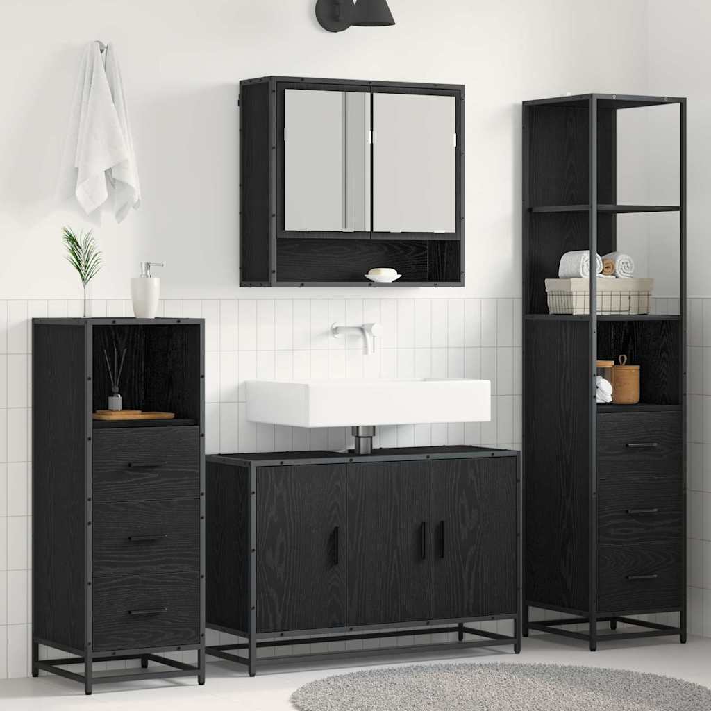 vidaXL Bathroom Furniture Set 3 pcs Artisan Oak Engineered Wood 1