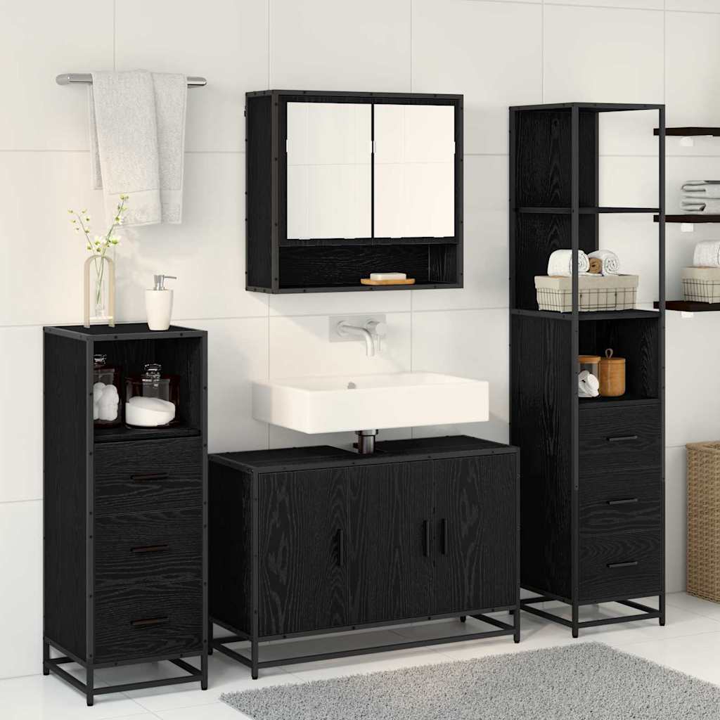 vidaXL Bathroom Furniture Set 3 pcs Artisan Oak Engineered Wood 4