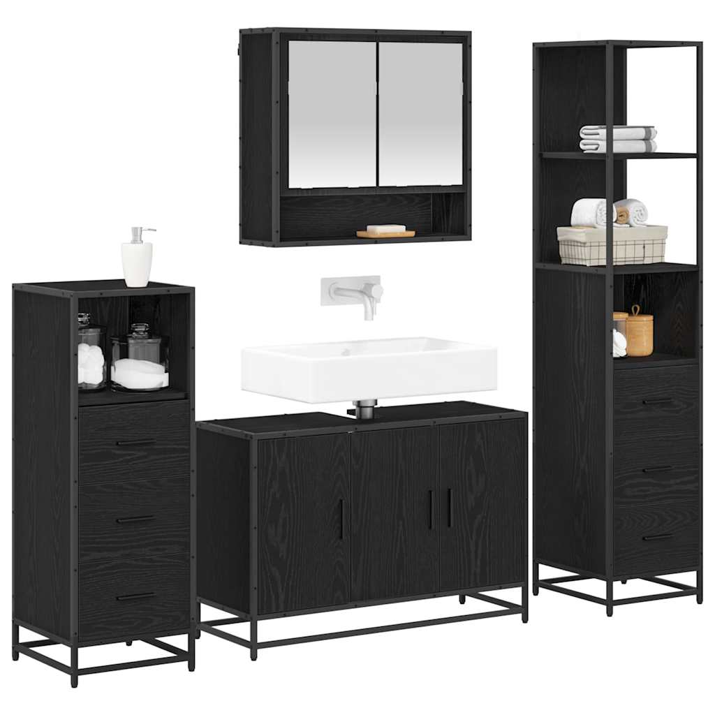 vidaXL Bathroom Furniture Set 3 pcs Artisan Oak Engineered Wood 3