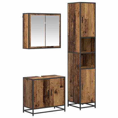 vidaXL Bathroom Furniture Set 3 pcs Old Wood Engineered Wood 5