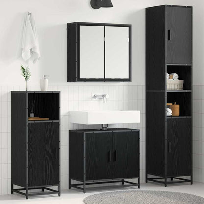 vidaXL Bathroom Furniture Set 3 pcs Black Oak Engineered Wood 1