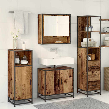 vidaXL Bathroom Furniture Set 3 pcs Old Wood Engineered Wood 4