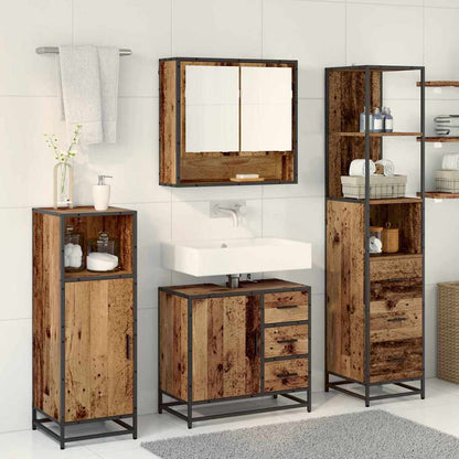 vidaXL Bathroom Furniture Set 3 pcs Old Wood Engineered Wood 4