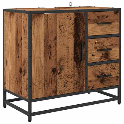 vidaXL Bathroom Furniture Set 3 pcs Old Wood Engineered Wood 5