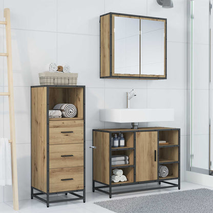 vidaXL Bathroom Furniture Set 3 pcs Artisan Oak Engineered Wood 4