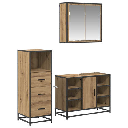 vidaXL Bathroom Furniture Set 3 pcs Artisan Oak Engineered Wood 2