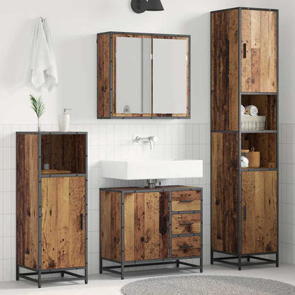 vidaXL Bathroom Furniture Set 3 pcs Old Wood Engineered Wood 1