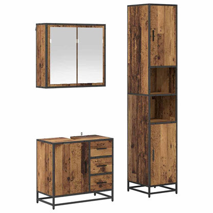 vidaXL Bathroom Furniture Set 3 pcs Old Wood Engineered Wood 2