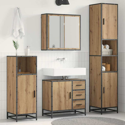 vidaXL Bathroom Furniture Set 3 pcs Artisan Oak Engineered Wood 1