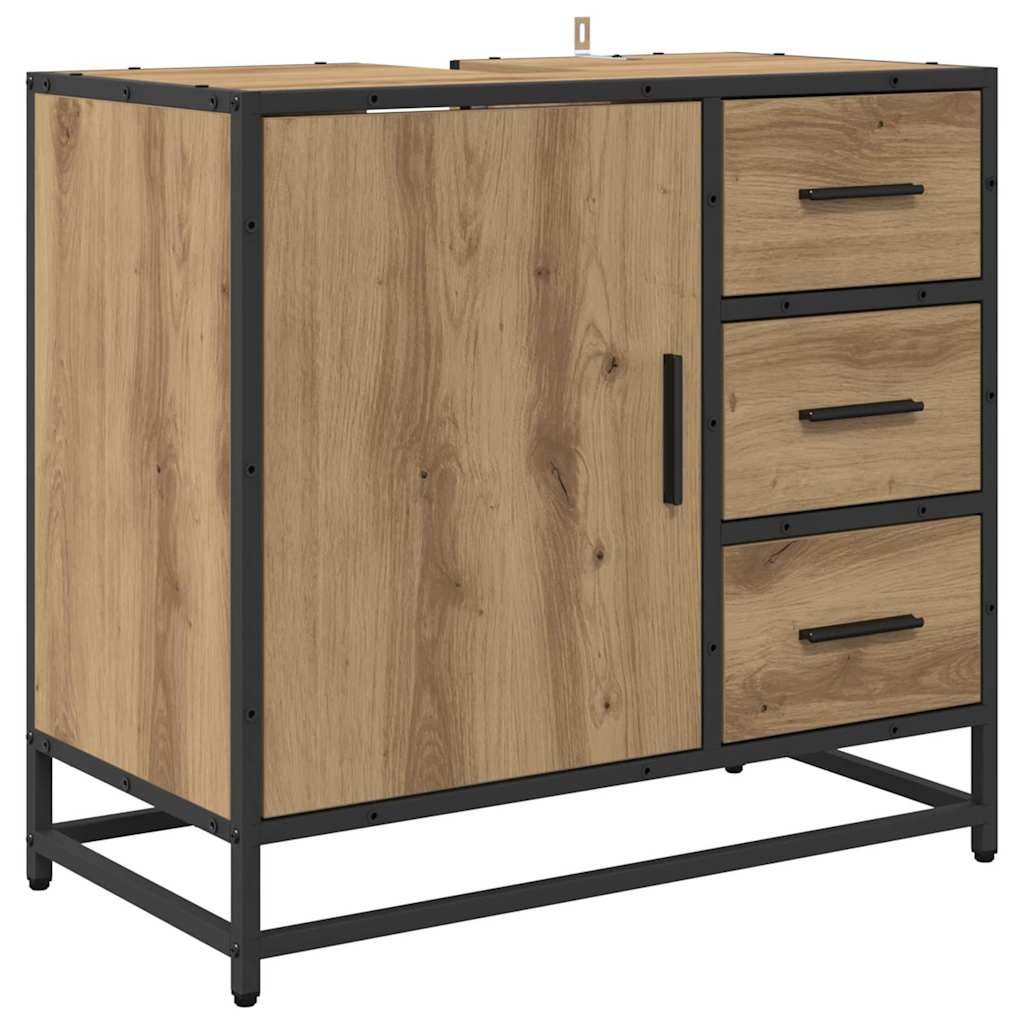 vidaXL Bathroom Furniture Set 3 pcs Artisan Oak Engineered Wood 6