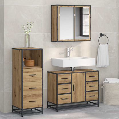vidaXL Bathroom Furniture Set 3 pcs Artisan Oak Engineered Wood 1