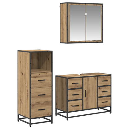 vidaXL Bathroom Furniture Set 3 pcs Artisan Oak Engineered Wood 2