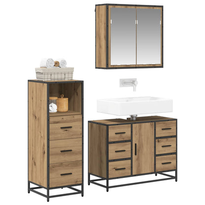 vidaXL Bathroom Furniture Set 3 pcs Artisan Oak Engineered Wood 3