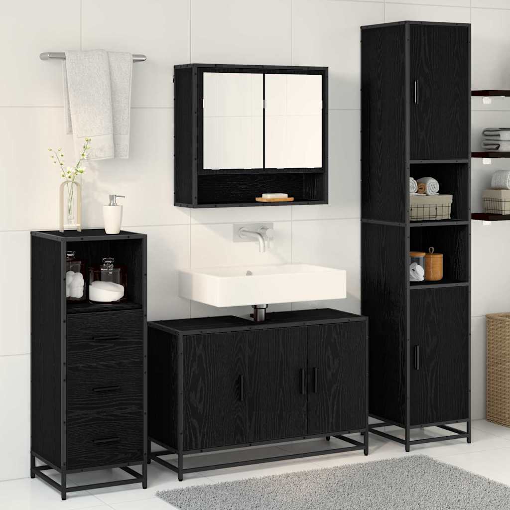 vidaXL Bathroom Furniture Set 3 pcs Old Wood Engineered Wood 4