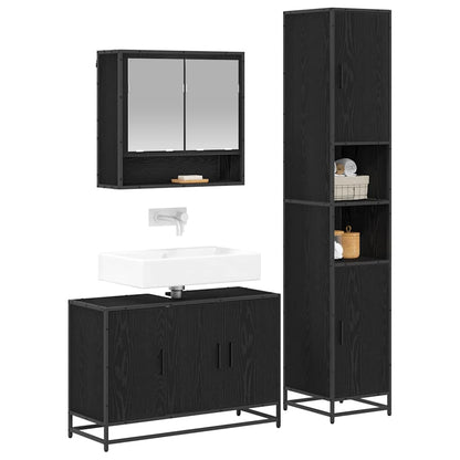 vidaXL Bathroom Furniture Set 3 pcs Old Wood Engineered Wood 3