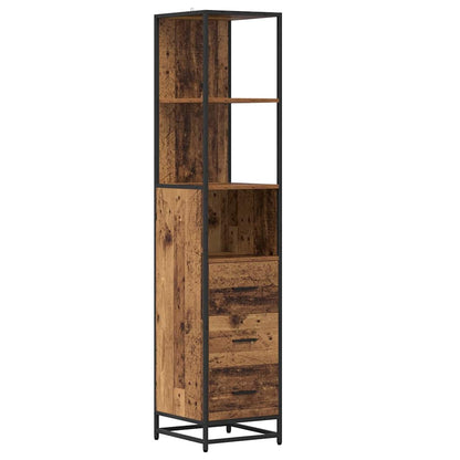vidaXL Bathroom Furniture Set 4 pcs Old Wood Engineered Wood 5